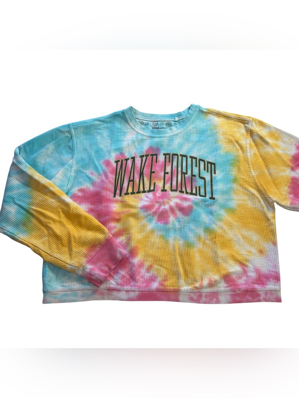 Pressbox Wake Forest Demon Deacons Women’s Tie Dye Cropped Crewneck Pullover XL